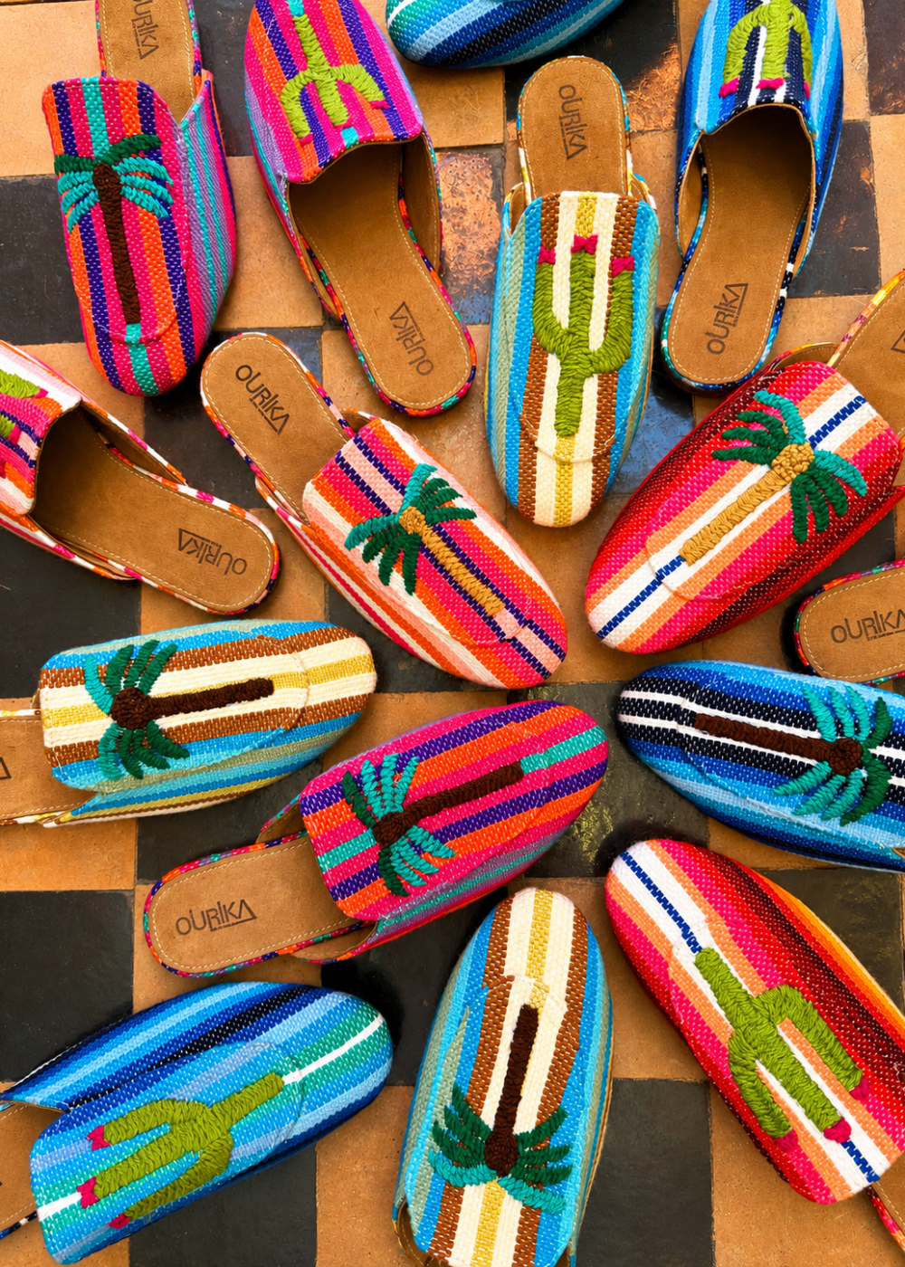 Embroidered mules