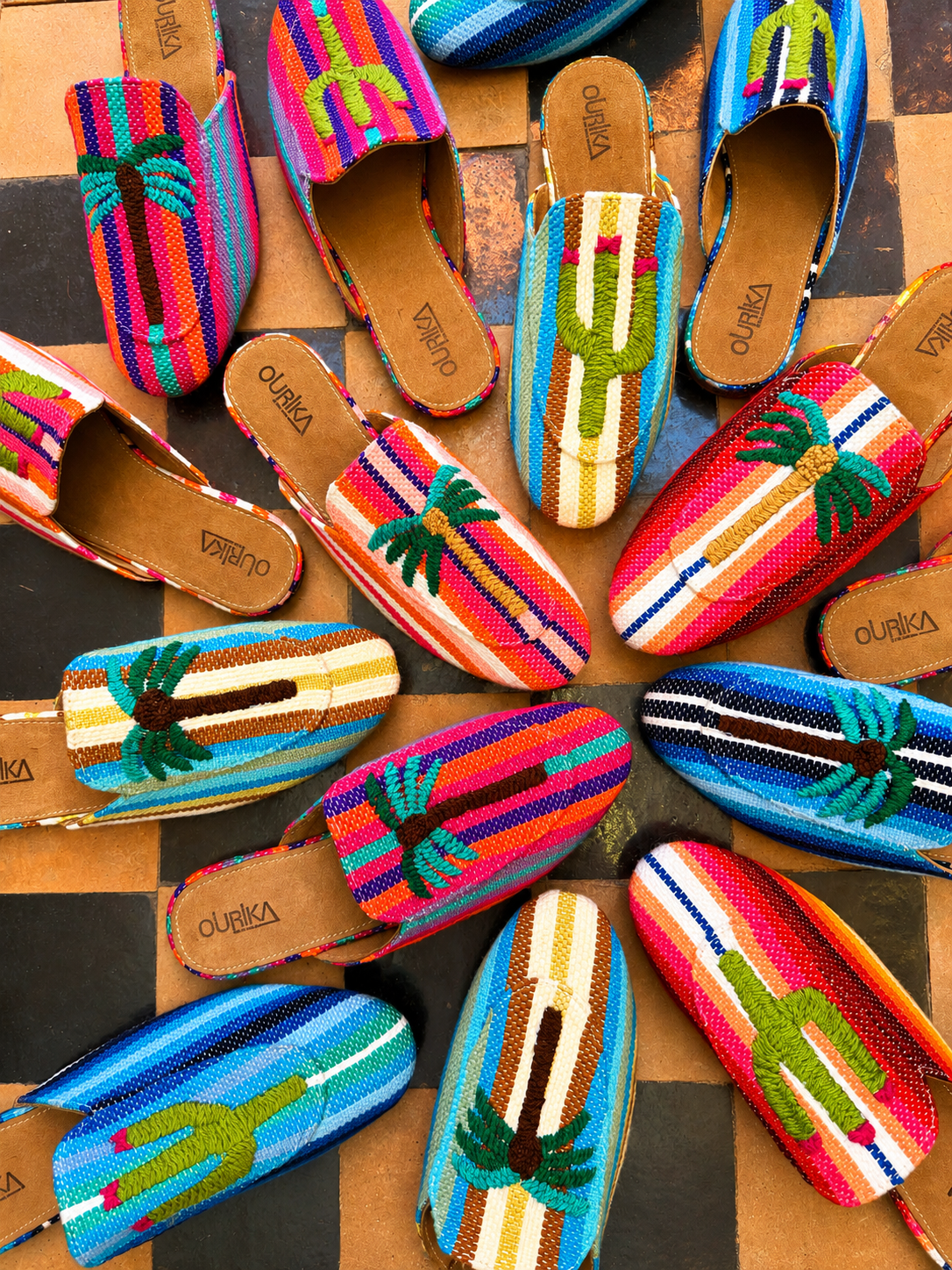 Embroidered mules