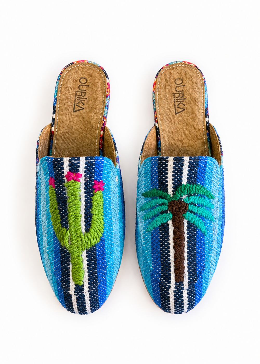 Embroidered mules Mediterrannée