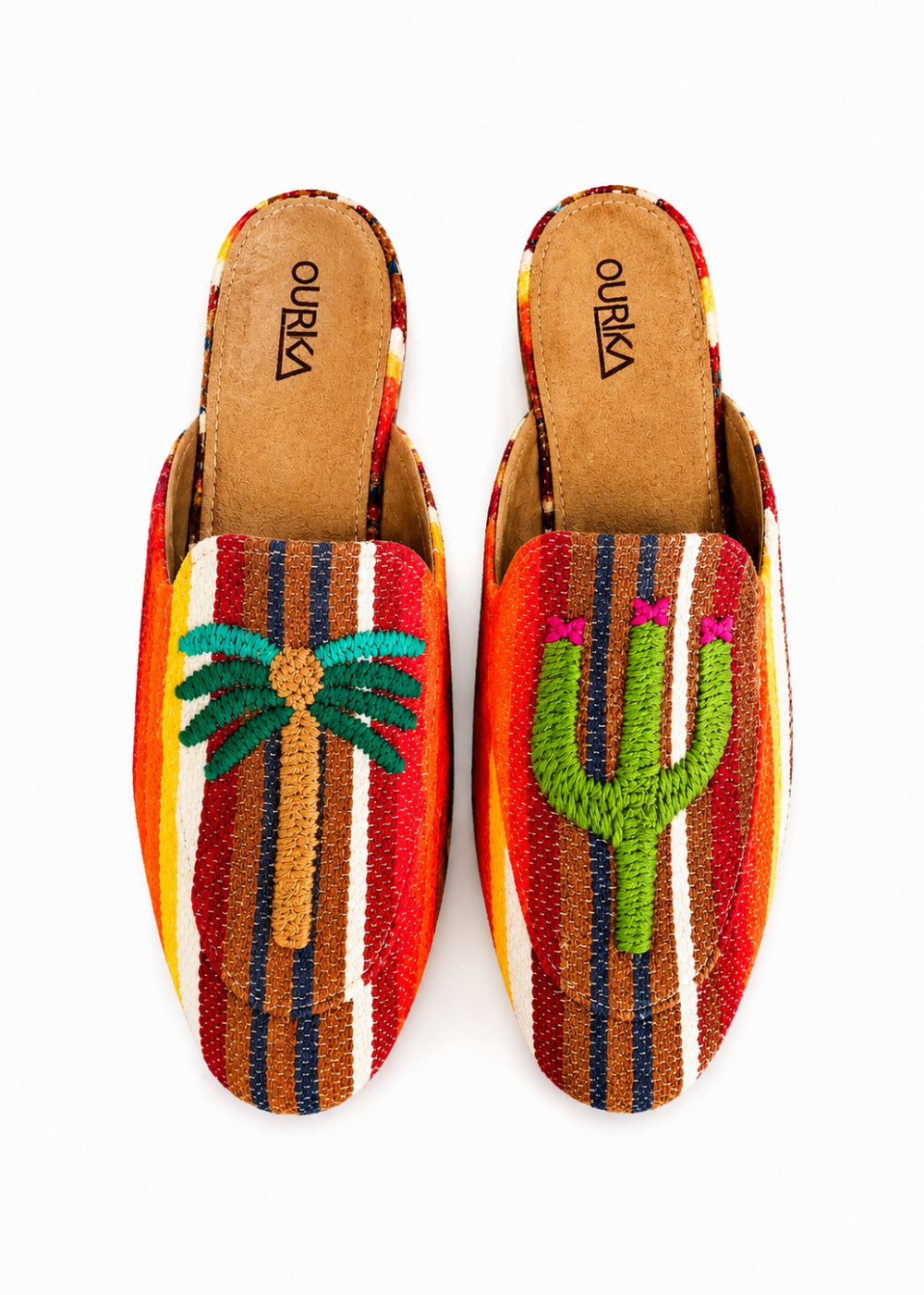 Embroidered mules Sunset